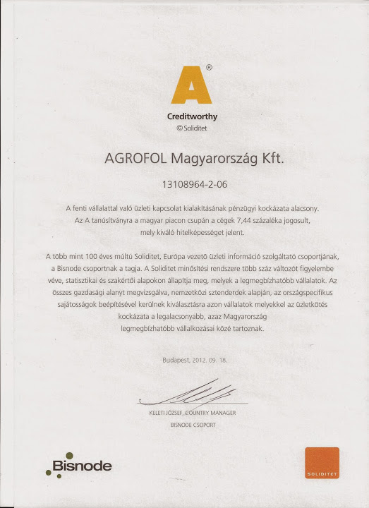 TÜV - ISO 9001 : 2001 minőségirányítási rendszer